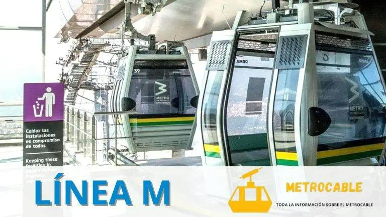 Metrocable Línea M de Medellín, entre Miraflores y Trece de Noviembre